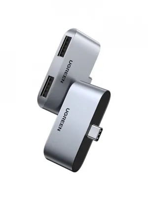 Image de Adaptateur UGREEN CM412, USB-C vers 2x USB 3.0 (gris)