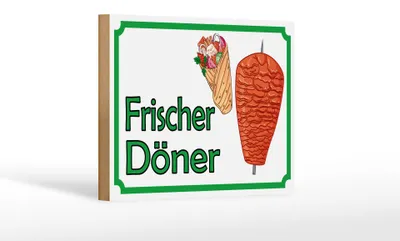 Produktbild von Holzschild Hinweis 18x12cm frischer Döner Restaurant