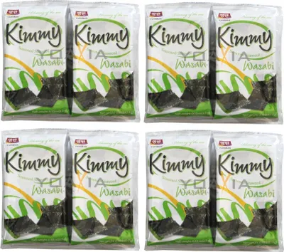 Produktbild von 4er-Pack KIMMY Gewürzter Nori Seetang (4x 21,6kg) | getrocknet und geröstet mit Wasabipulver