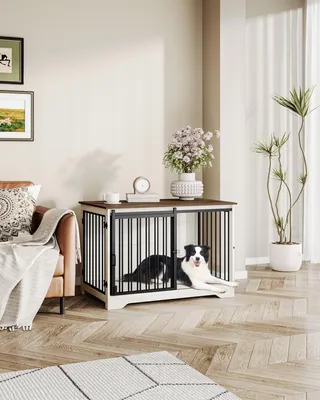 Imagen del producto de Jaula para perros de madera, 100 cm, para perros de tamaño mediano