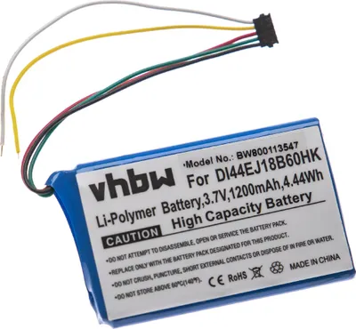 Produktbild von vhbw Akku Ersatz für Garmin 361-00035-15, 361-00035-06, DI44EJ18B60HK, DJ39EJ47D0094 für GPS Navigation Navi (1200 mAh, 3,7 V, Li-Polymer)