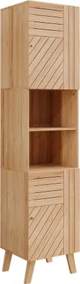 Image de Armoire de salle de bain Vicco Lucie Bambou 40x177cm avec 2 portes, Model 50119