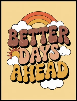 Produktbild von Plakat 60x80cm Motivational Affirmation Retro Vintage Für Das Wohnzimmer Better Days