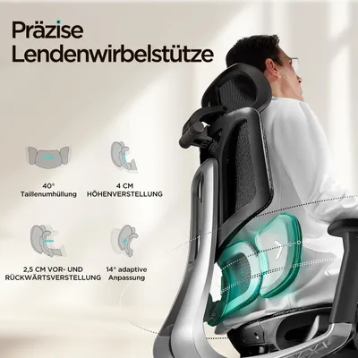 Produktbild von Ergonomischer Bürostuhl - Bürostuhl - Bürostuhl mit Rollen - Arbeitshocker - Schreibtischstuhl