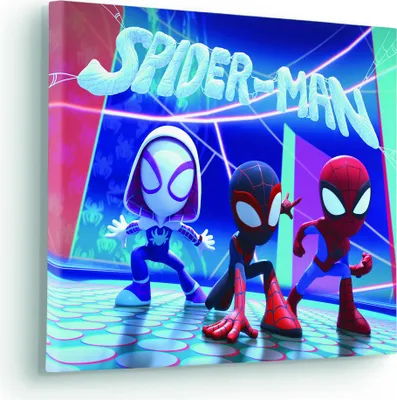 Produktbild von Keilrahmenbild - Spidey and His Amazing Friends Glowy Spideys - Größe 40 x 30 cm