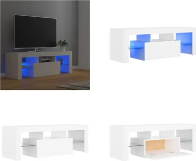 Obrázek produktu pro vidaXL TV skříňka s LED světly bílá 120x35x40 cm - TV skříňka - TV skříňky - TV skříňka s LED - TV nábytek