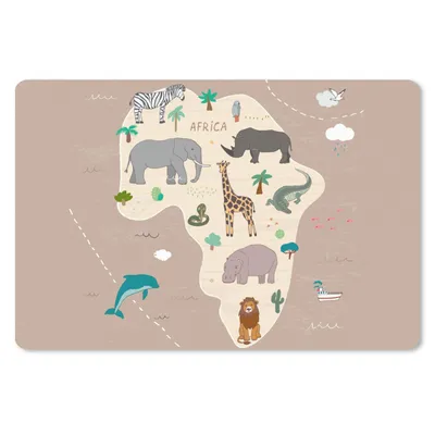 Produktbild von MuchoWow® Mauspad Mousepad Weltkarte - Kinder - Afrika - Tiere - Jungen - Mädchen 27x18 cm - Mousepads - Maus Mat - Pad - Mausunterlage - Büroartikel - Desk Matten