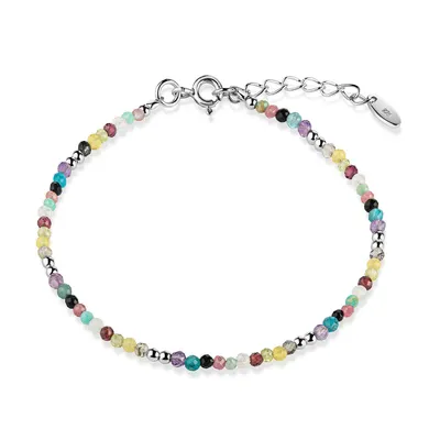 Produktbild von MATERIA by Matthias Wagner Edelstein Armband Damen bunt 16-18,5cm mit Verlängerungskette SA-24