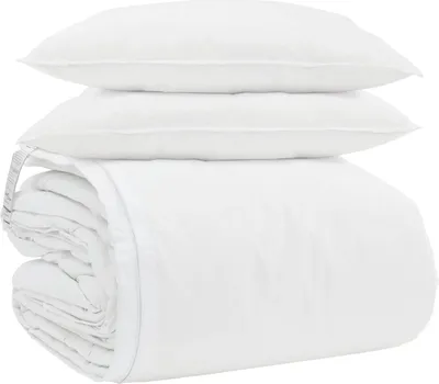 Produktbild von vidaXL Bettdecken Set mit Kissen 3 pcs Weiß Daunenfeder