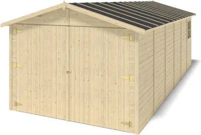 Immagine prodotto di Garage in legno - 18.19m2 - 3.05x5.91m - 18mm - colore: naturale
