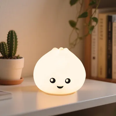 Productafbeelding van BUOAZR Nachtlampje voor kinderen, 7 kleuren & dimbaar, warm licht, aanraakgevoelig, tafellampje, 1200 mAh nachtlampje van siliconen, draagbaar, USB-oplaadbaar, geschikt voor kinderkamers en kamperen