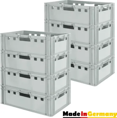 Produktbild von Fleischkiste E2 Fleischkiste Grau Fleischerkiste Fleischkisten Kiste Fleischkiste Eurobox Lebensmittelecht 60 x 40 Metzgerkiste Auswahl Kingpower, Anzahl:8