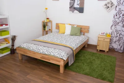Produktbild von Bett Kernbuche massiv 140 x 200 cm geölt