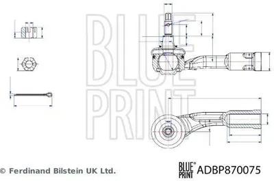 Produktbild von BLUE PRINT Spurstangenkopf Spurstange für KIA Stonic Schrägheck (YB) Vorne Links ADBP870075