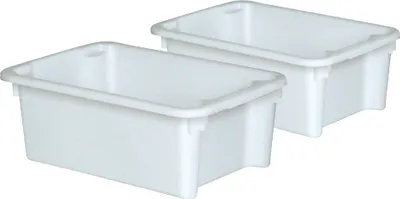 Produktbild von 2 Drehstapelbehälter, LxBxH 600x400x220 mm, 30 Liter, weiß
