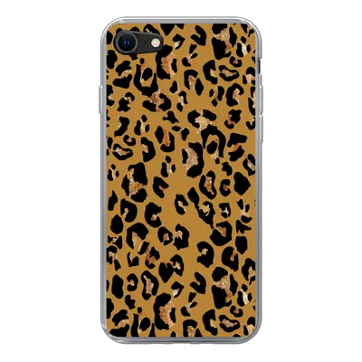 Produktbild von MuchoWow® Handyhülle Schutzhülle Hülle für iPhone SE 2022 Pantherdruck - Gelb - Gold Silikon Softcase Handy Hülle - Schutzhülle