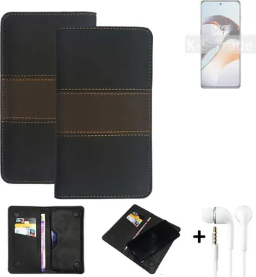 Produktbild von K-S-Trade Handyhülle + Kopfhörer kompatibel mit OnePlus Ace 2 Schutzhülle Walletcase Bookstyle Tasche Schutz Case Hülle Wallet Cover Kunstleder