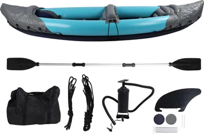 Obrázek produktu pro 2 osoby skládací kajak Přenosný ochrana proti slunečnímu záření zesílený PVC nafukovací kánoe pro rybaření rafting loď double