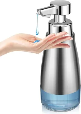 Zdjęcie produktu dla Automatyczny dozownik mydła ze stali nierdzewnej, 450 ml, srebrny