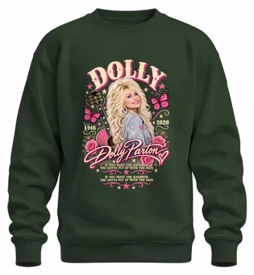 Produktbild von Dolly Parton In Loving Memory 1946 2026 Country Musik RIP Sweatshirt Pullover, Flaschengrün, M