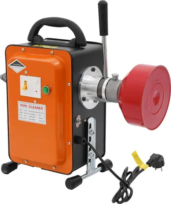 Image de Dégorgeur de canalisations - Machine électrique de débouchage - 750 W - 230–240 V, prise européenne - Pour des tuyaux de 20 à 150 mm de diamètre - Orange