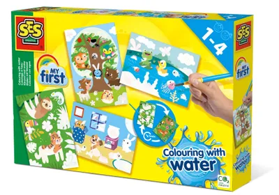 Produktbild von SES Creative My First Malen mit Wasser - Versteckte Tiere, 4 Seiten, Junge/Mädchen, Bilder-Set zum Ausmalen