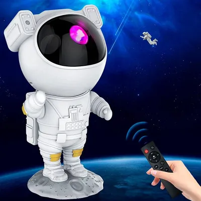 Obrázek produktu pro LED projektor hvězdné oblohy Astronaut, galaxy noční lampička s dálkovým ovládáním, časovačem a pohybovým senzorem, USB projektor - AstronautLamp