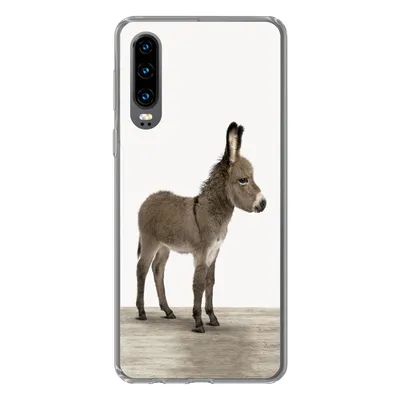 Produktbild von MuchoWow® Handyhülle Schutzhülle Hülle für Huawei P30 Esel - Tiere - Kinder - Niedlich - Mädchen - Jungen Silikon Softcase Handy Hülle - Kartenbesitzer