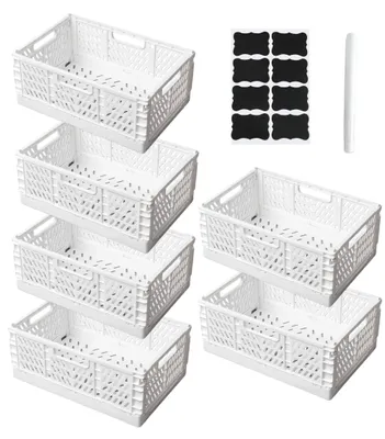 Faltbare Aufbewahrungsboxen, 6er-Set, Weiß, 22×14,8×9,3 cm
