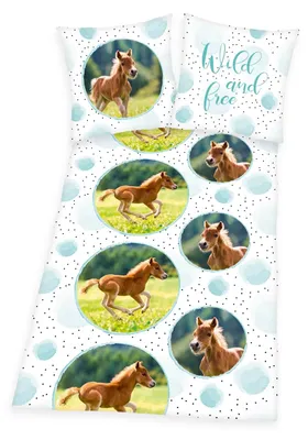 Immagine prodotto di Pony puledro cavallo - set di biancheria da letto, 135x200 e 80x80