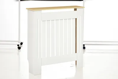Image de Habillage de radiateur / Couverture de radiateur - 78 x 19 x 83 cm - MDF - Pour salon, chambre, couloir - Blanc