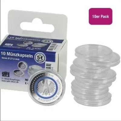 Produktbild von Münzkapseln Durchmesser 27,5 mm, für Format 5-Euro-Münzen, 10 Stück