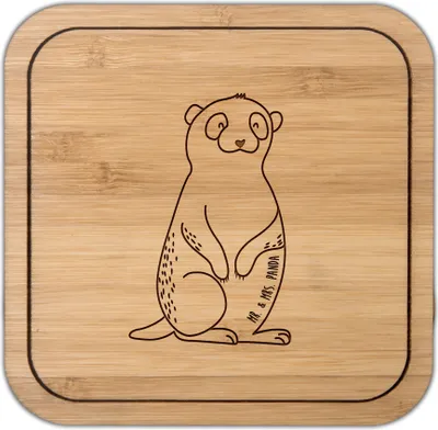 Produktbild von Mr. & Mrs. Panda Getränkeuntersetzer Erdmännchen - Transparent - Geschenk, Reisen, kork untersetzer, Afrika, Traveling, Roadtrip, Coaster, Wildtiere, Flaschenuntersetzer