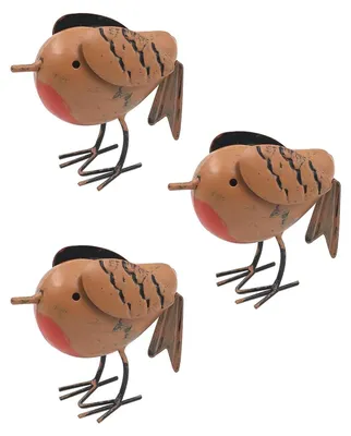 Produktbild von Omgoods – 3 Stück Metall-Vogel-Gartenornamente für den Außenbereich