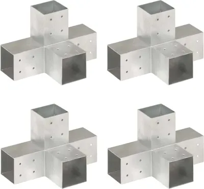 Produktbild von Cloris Designermöbel Pfostenverbinder 4er Set X-Form Verzinktes Metall 81 x 81 mm 2024 Neu