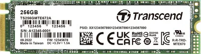 Image de Transcend 256 GB Interne PCIe SSD TS256GMTE672A-VS1 (TS256GMTE672A-VS1)