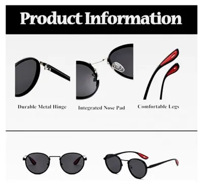 Produktbild von Retro Runde Polarisierte Sonnenbrille für Herren und Damen mit UV400 Schutz