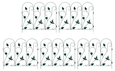 Productafbeelding van Tuinbegrenzingshek 5 Stuks Groen Staal Dierenhek
