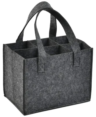 Productafbeelding van Wijnfleshouder, vilten wijnfleszak, voor 6 flessen, 24x16x16 cm