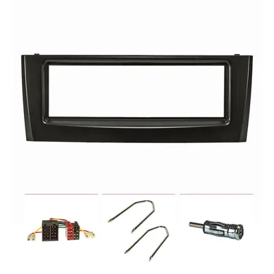Produktbild von Radioblende Set kompatibel mit Fiat Grande Punto Typ Bj.199 2005-2009 schwarz mit Radioadapter ISO Antennenadapter ISO DIN Entriegelungsbügel
