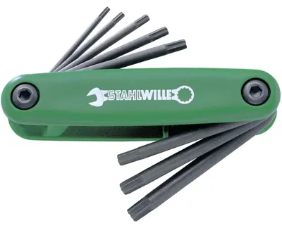Produktbild von STAHLWILLE TORX-Schlüsselsatz klappbar 8-tlg. T9 – T40 | handlicher Klapphalter,