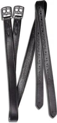 Productafbeelding van Stijgbeugelriemen Leer - Rijriemen Paard - Paardrijden - Nylon Kern - 160 cm - Zwart