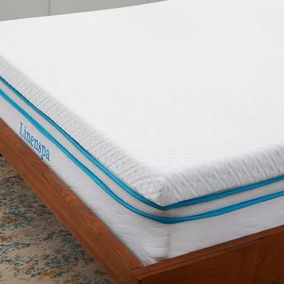 Matratzentopper 90x190 cm, 7,5 cm Gel-Schaumstoff, waschbarer Bezug, weiß