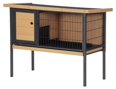 Productafbeelding van Konijnenhok - Buitenren - Geschikt voor konijnen en cavia's - Open dak - 91,5 x 45 x 70 cm