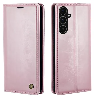 Produktbild von Handyhülle für Samsung Galaxy A56 5G Kunstleder Klapphülle Vintage Cover Hülle RFID Schutz Case Kartenfach Farbe: Rosa
