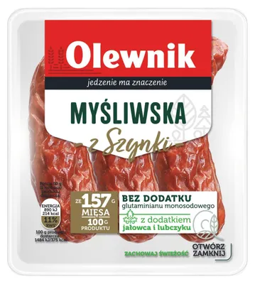 Obrázek produktu pro Lovecká klobása Olewnik, uzená, vařená a sušená, 180 g