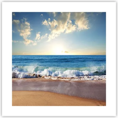 Produktbild von Poster - Poster ohne Rahmen - Meer Ufer Wasser - 40x40 cm - Wand Bild - Wanddeko - Wandbilder - Kunstposter - Wandposter - Bilder - Kunstdruck - Wanddekoration - Wandbild - P2XAC40x40-3551