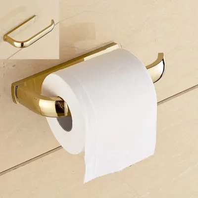 Produktbild von ZQYRLAR Halboffener Toilettenpapierrollenhalter, Messingmaterial zur Wandmontage, Gold