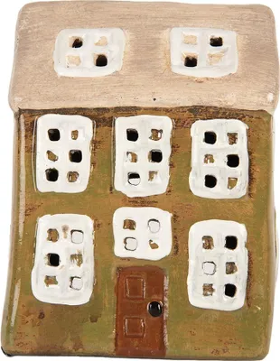 Immagine prodotto di Clayre & Eef Portacandele House 10x7x14 cm in Vetroceramica verde