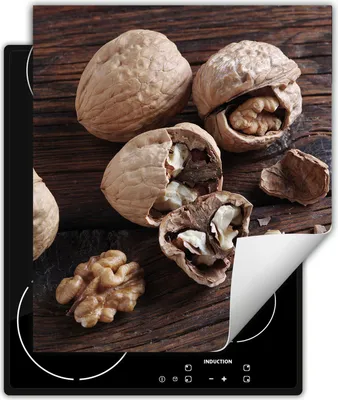 Produktbild von DarHaus Herdabdeckplatte 45x52 cm Anti Rutsch Matte Aufrollbar, Nüsse